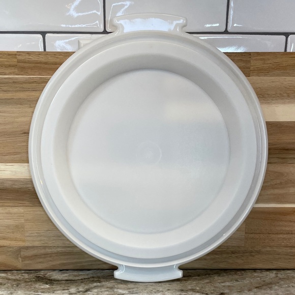 Tupperware White Pie Taker #719 & White Divided Tray #405 & 1 Clear Handle VTG - Picture 5 of 14